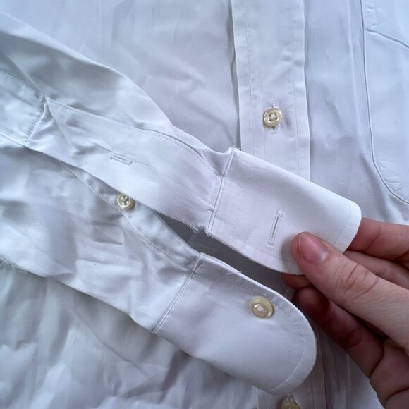 Gitman Bros Button Up Shirt WHITE Long Sleeve Cotton Oxford, Men's 16.5 34 - Picture 9 of 16